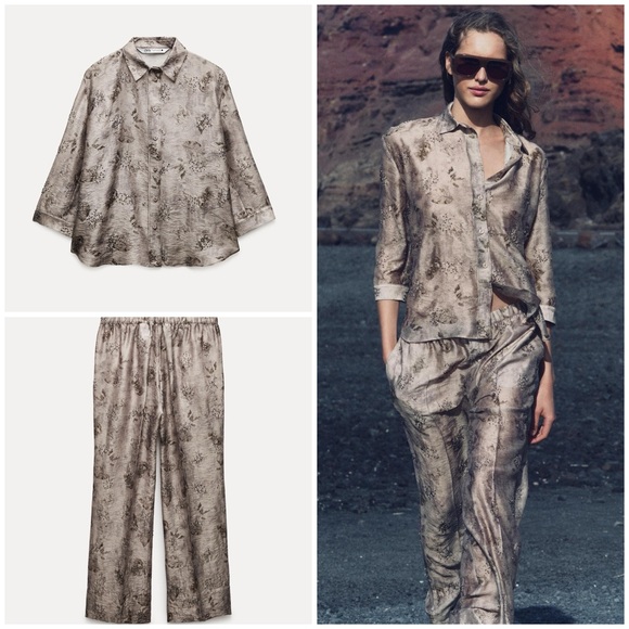 New Zara $160 Two Piece Co Ord Embroidered Beaded Luxury Outfit Extra Small XS